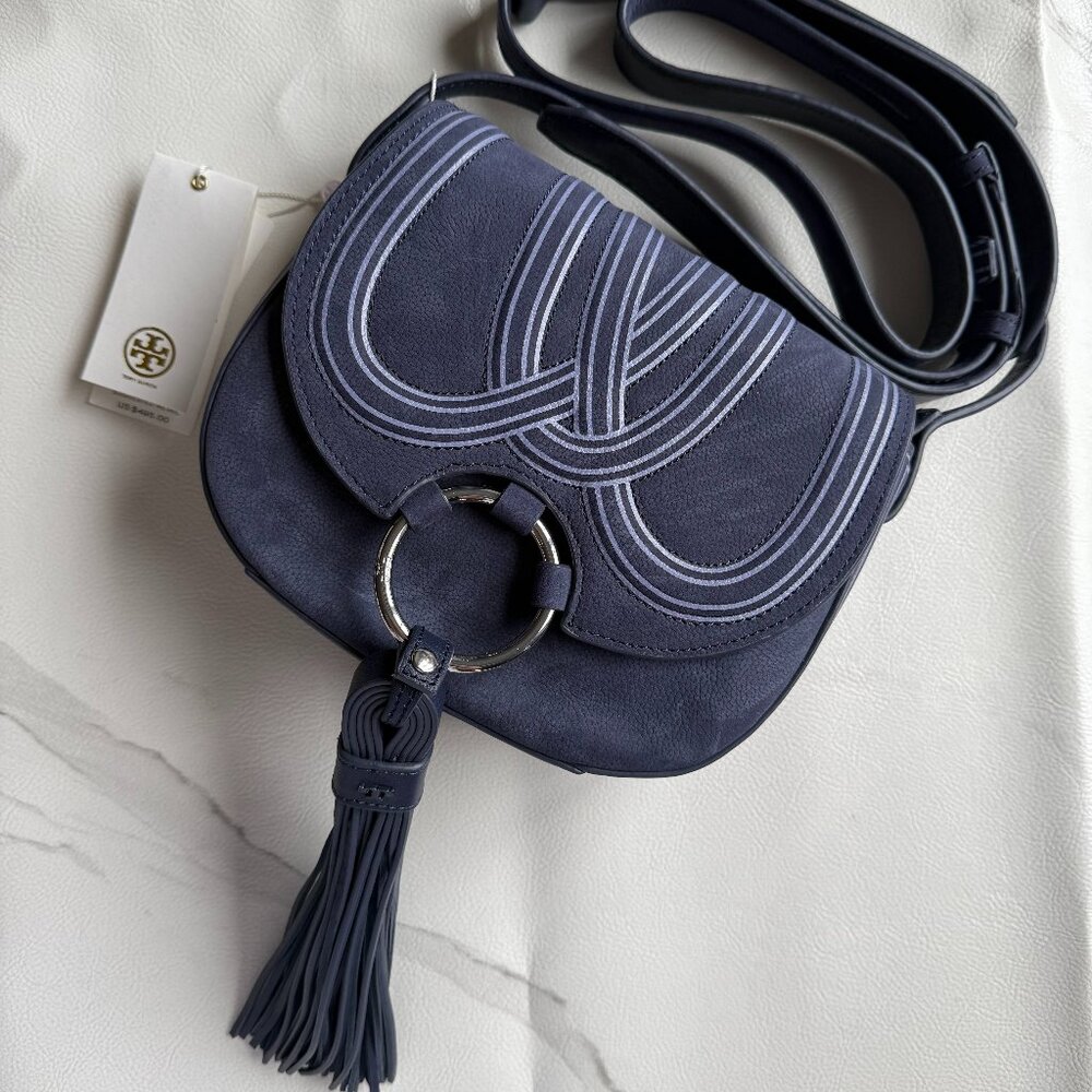 'Mini' Tassel Leather Saddle Bag
